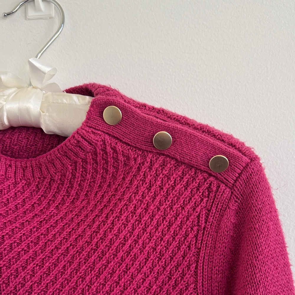 Talbots Warm Pink Sweater with Shoulder Buttons - Picture 5 of 10